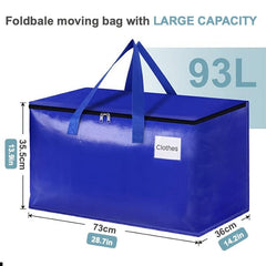 2PC Heavy Duty Moving Bags Strong Zippers Handles Collapsible Supplies