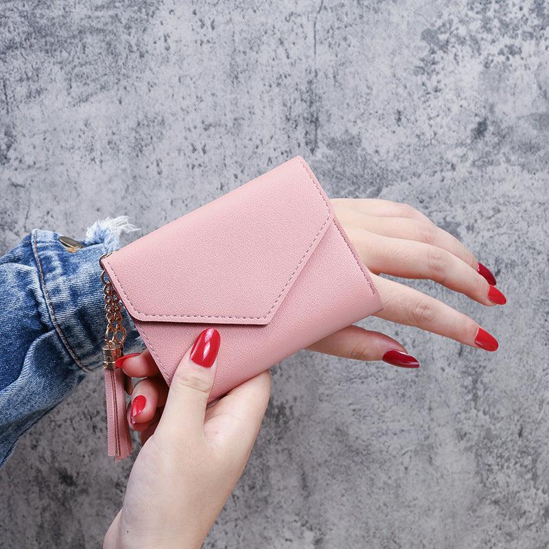 Women's Mini Wallet with Tassel Pendant, Multifunctional Coin Purse Card Bag