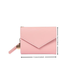 Women's Mini Wallet with Tassel Pendant, Multifunctional Coin Purse Card Bag