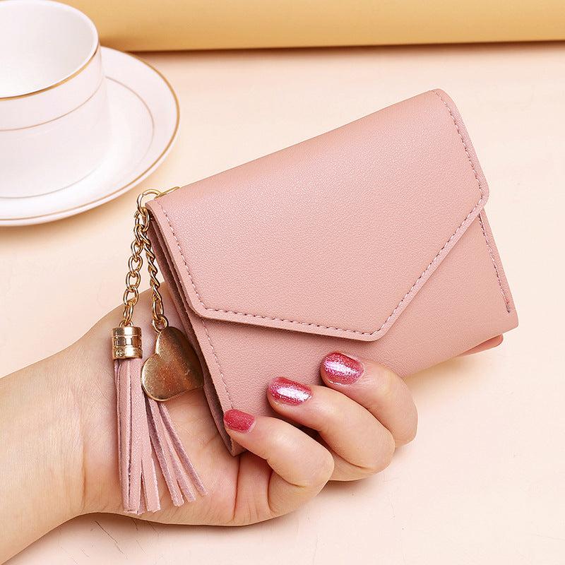 Women's Mini Wallet with Tassel Pendant, Multifunctional Coin Purse Card Bag