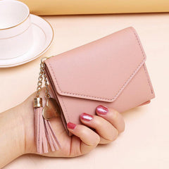 Women's Mini Wallet with Tassel Pendant, Multifunctional Coin Purse Card Bag