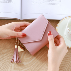 Women's Mini Wallet with Tassel Pendant, Multifunctional Coin Purse Card Bag