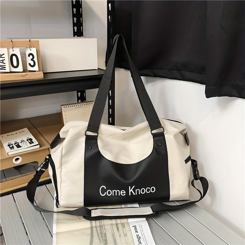 Colorblock Carry On Bag with Shoes Compartment