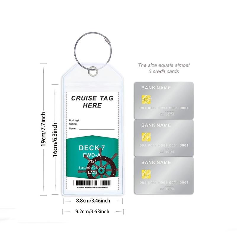 4Pcs Transparent PVC Luggage Tags Waterproof Cruise Tag Reusable
