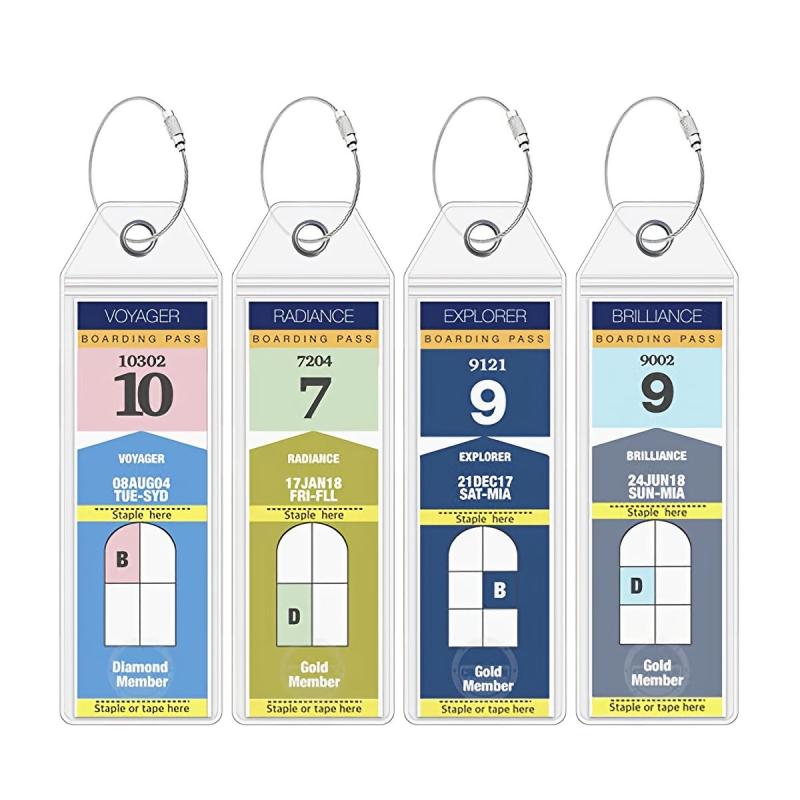 4Pcs Transparent PVC Luggage Tags Waterproof Cruise Tag Reusable