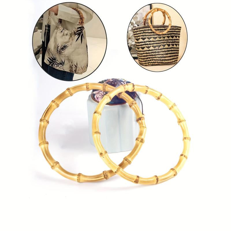 2pcs 5inch Bamboo Handle For Handbag Luggage Wood Bag Accessories
