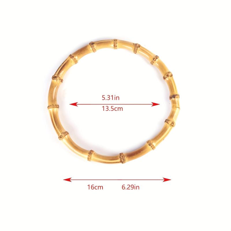 2pcs 5inch Bamboo Handle For Handbag Luggage Wood Bag Accessories