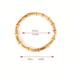 2pcs 5inch Bamboo Handle For Handbag Luggage Wood Bag Accessories
