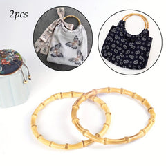 2pcs 5inch Bamboo Handle For Handbag Luggage Wood Bag Accessories