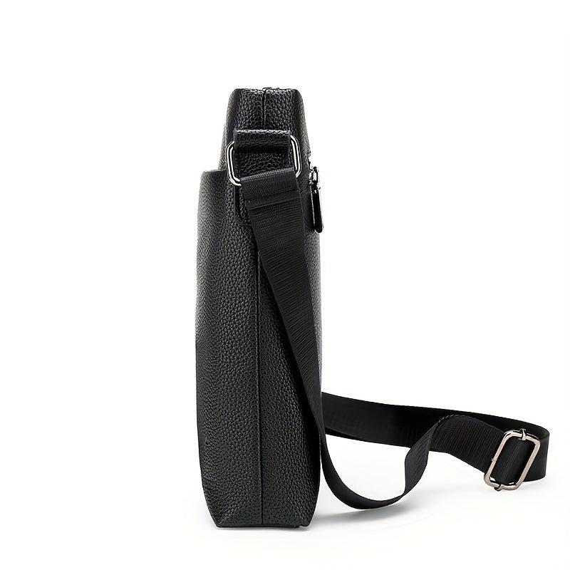 Business Messenger Bag PU Leather Crossbody Bag Square Shoulder Bag
