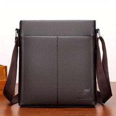 Business Messenger Bag PU Leather Crossbody Bag Square Shoulder Bag