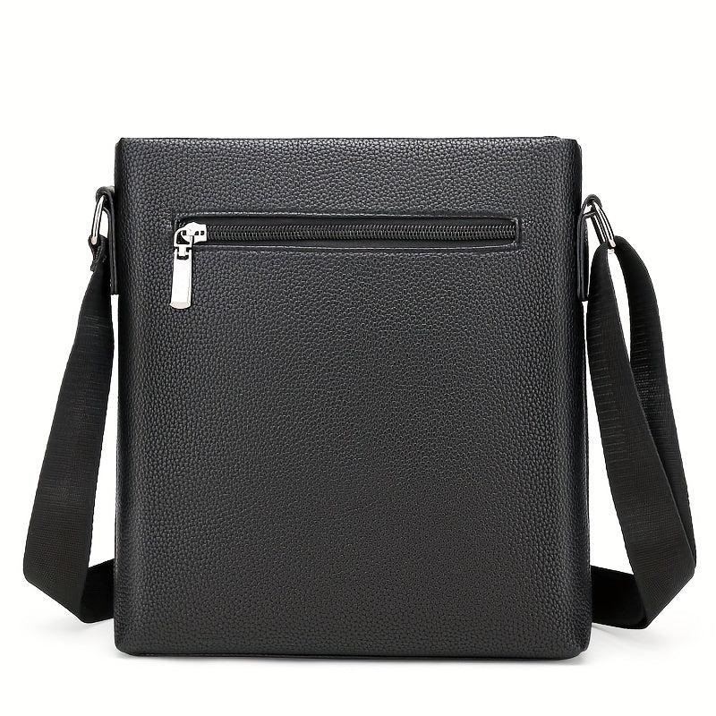 Business Messenger Bag PU Leather Crossbody Bag Square Shoulder Bag