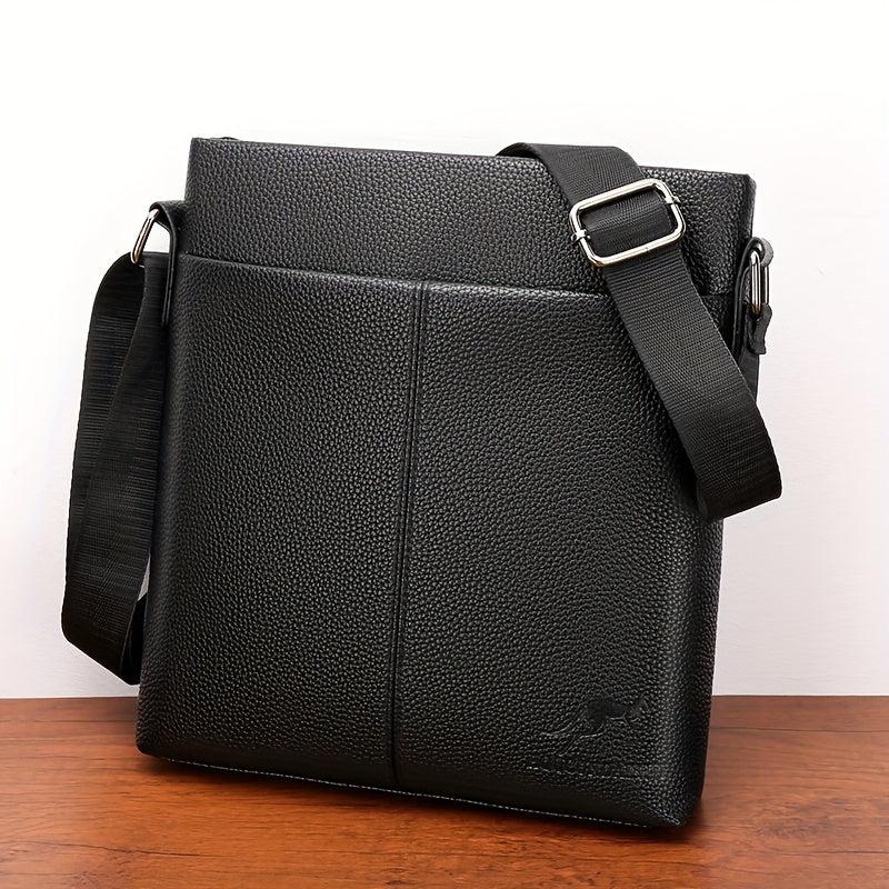 Business Messenger Bag PU Leather Crossbody Bag Square Shoulder Bag