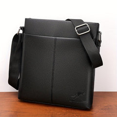 Business Messenger Bag PU Leather Crossbody Bag Square Shoulder Bag