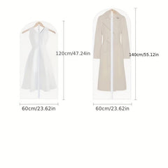 5pcs Clothes Dustproof Bag Transparent Storage Hanging Suit Cover