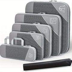 6 Pcs Compression Packing Cubes Travel Luggage Organizer Bags