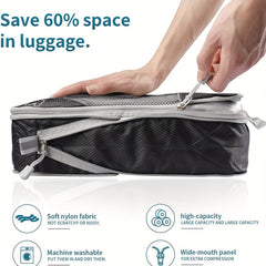 6 Pcs Compression Packing Cubes Travel Luggage Organizer Bags