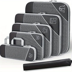 6 Pcs Compression Packing Cubes Travel Luggage Organizer Bags