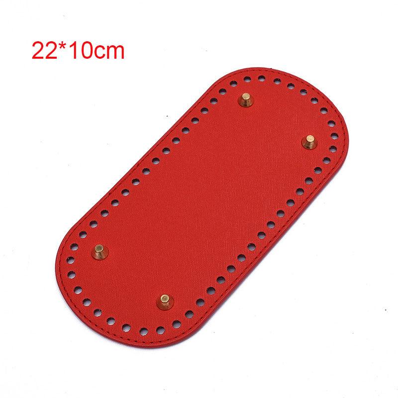 Knitted Bag PU Leather Base Bottom With Holes