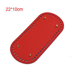 Knitted Bag PU Leather Base Bottom With Holes