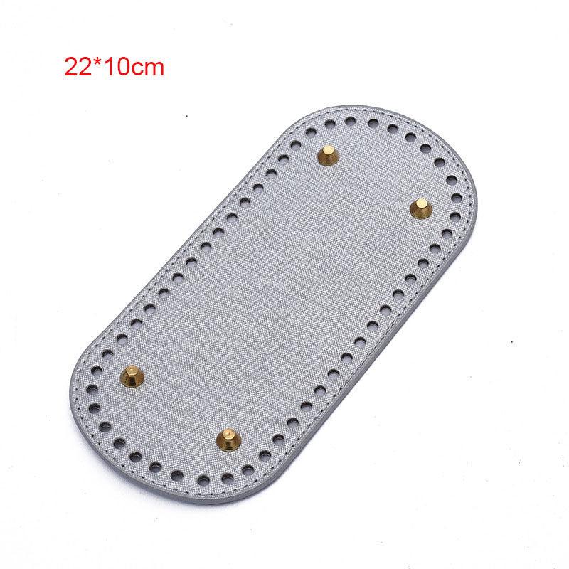 Knitted Bag PU Leather Base Bottom With Holes