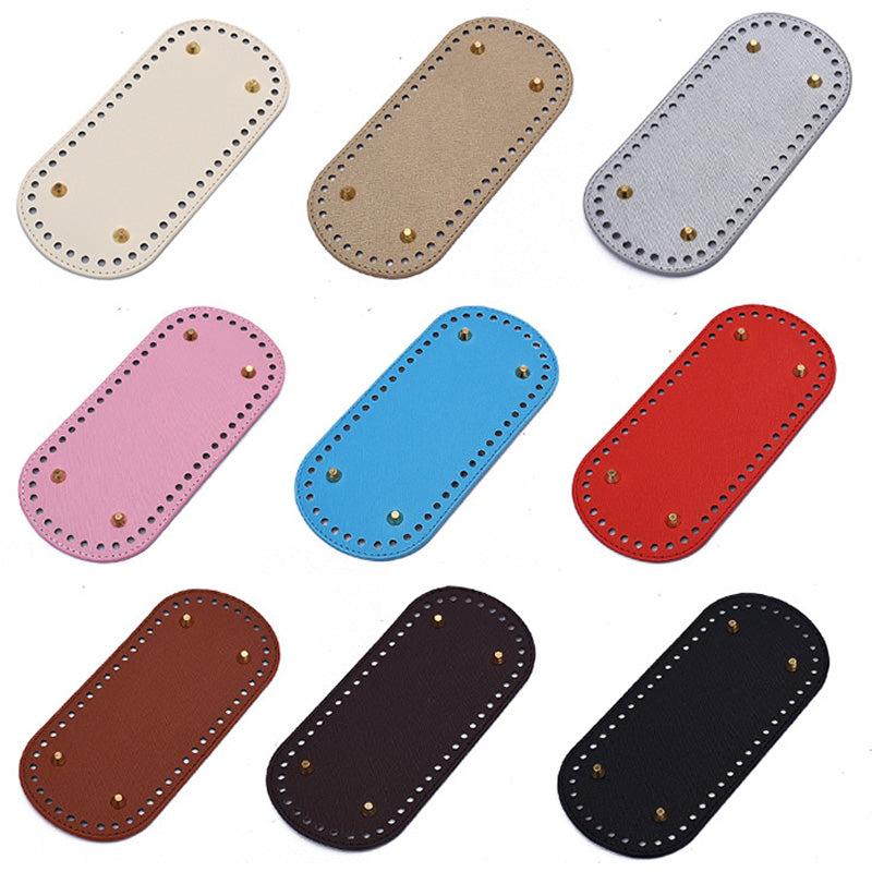 Knitted Bag PU Leather Base Bottom With Holes