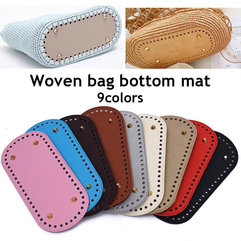 Knitted Bag PU Leather Base Bottom With Holes