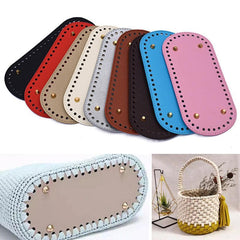 Knitted Bag PU Leather Base Bottom With Holes
