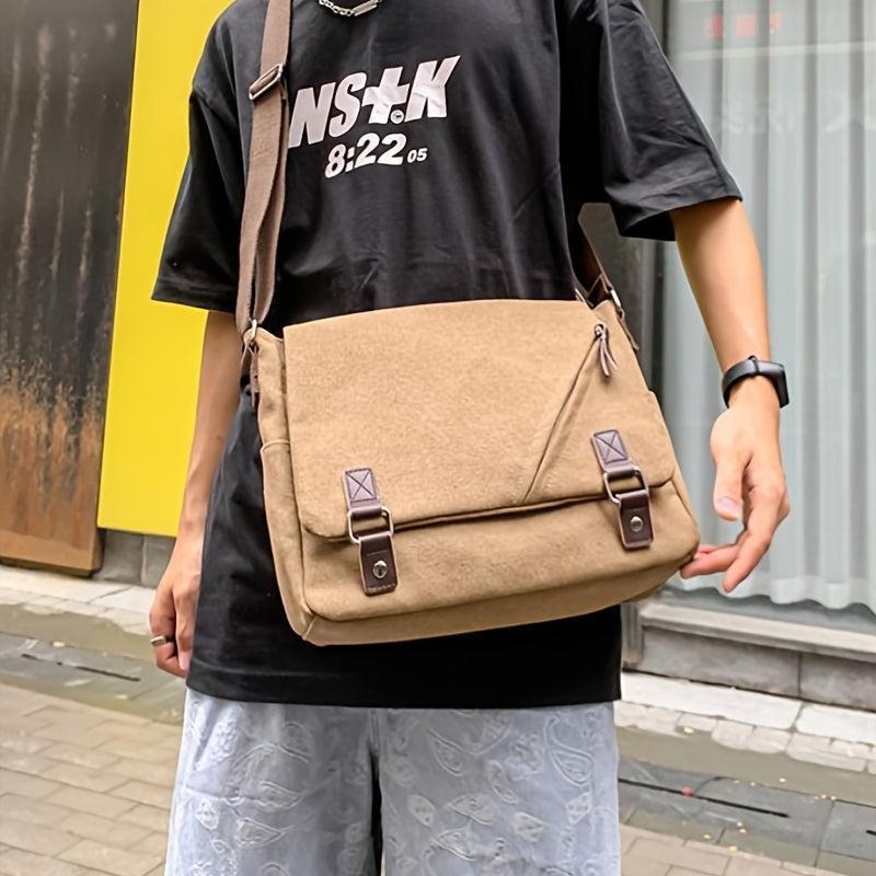 Vintage Canvas Messenger Bag Large Capacity Crossbody Bag