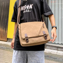 Vintage Canvas Messenger Bag Large Capacity Crossbody Bag