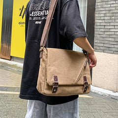 Vintage Canvas Messenger Bag Large Capacity Crossbody Bag