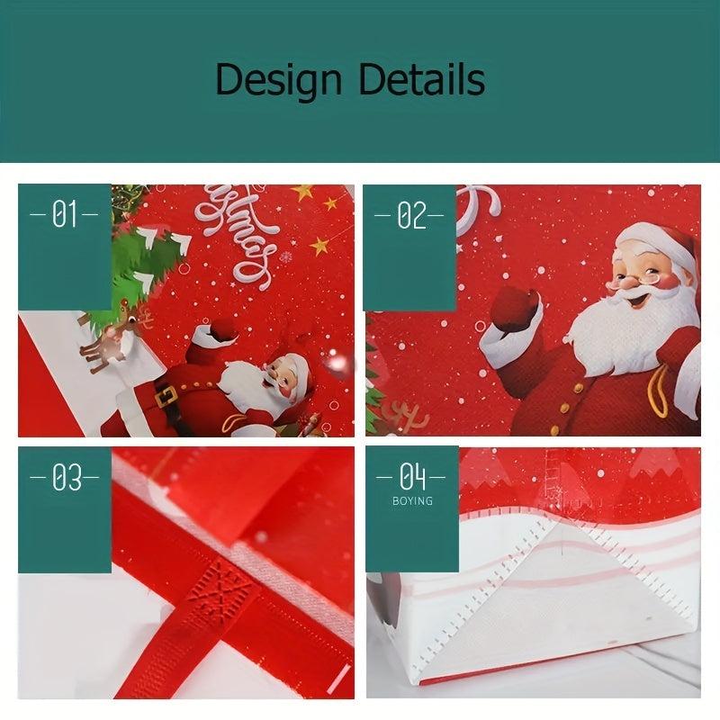 Christmas Large Capacity Tote Bag Cute Santa Snowman Shopping Bag