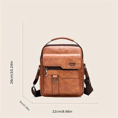 Vintage PU Leather Messenger Bag Business Briefcase Handbag Pockets