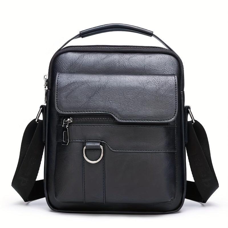 Vintage PU Leather Messenger Bag Business Briefcase Handbag Pockets