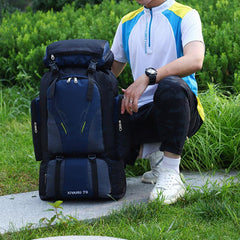 Large Capacity Outdoor Backpack Camping Daypack Colorblock Hiking Bag
