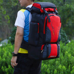 Large Capacity Outdoor Backpack Camping Daypack Colorblock Hiking Bag