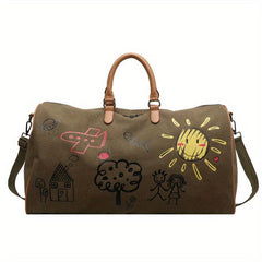 Cartoon Graffiti Pattern Sports Handbag Large Capacity Duffle Bag