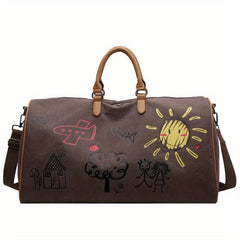 Cartoon Graffiti Pattern Sports Handbag Large Capacity Duffle Bag