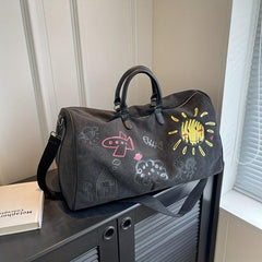 Cartoon Graffiti Pattern Sports Handbag Large Capacity Duffle Bag