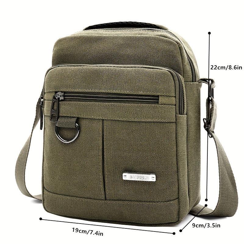 Small Zipper Square Crossbody Bag Nylon Lightweight Messenger Bag