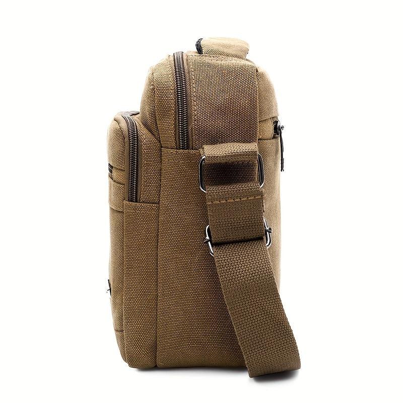 Small Zipper Square Crossbody Bag Nylon Lightweight Messenger Bag