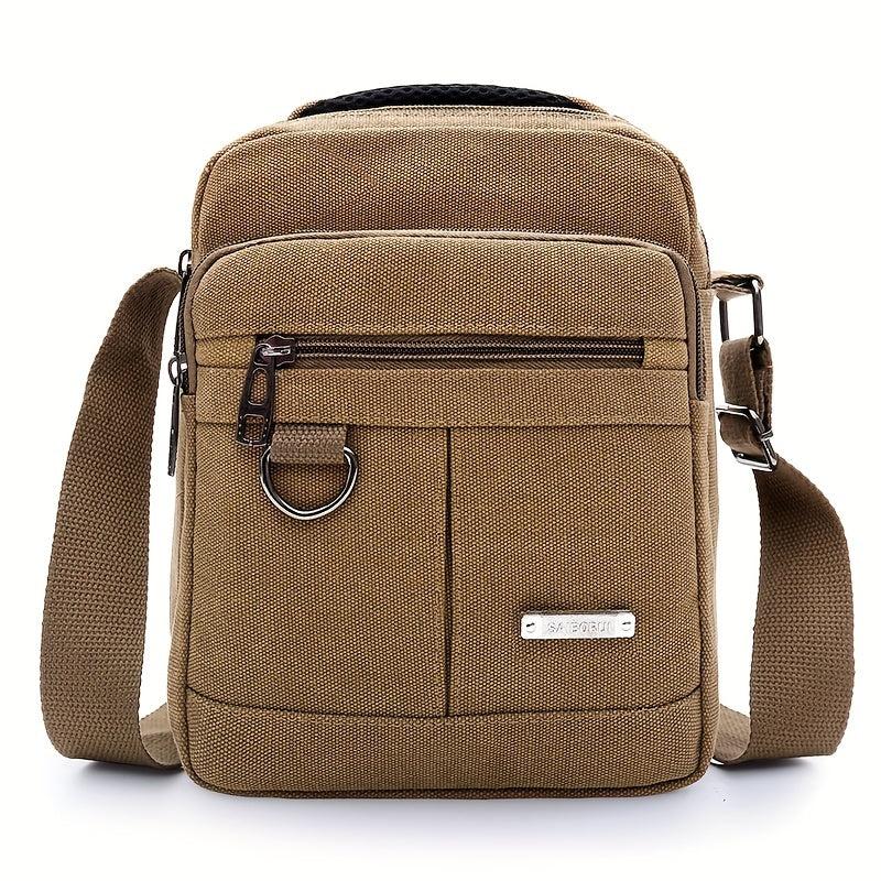 Small Zipper Square Crossbody Bag Nylon Lightweight Messenger Bag