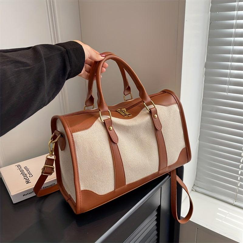 Large Capacity Retro Tote Handbag Crossbody Bag