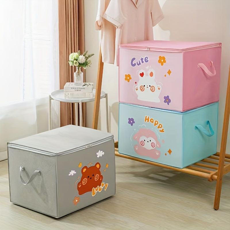 Large Capacity Cartoon Non-woven Storage Bag for Clothing Quilt
