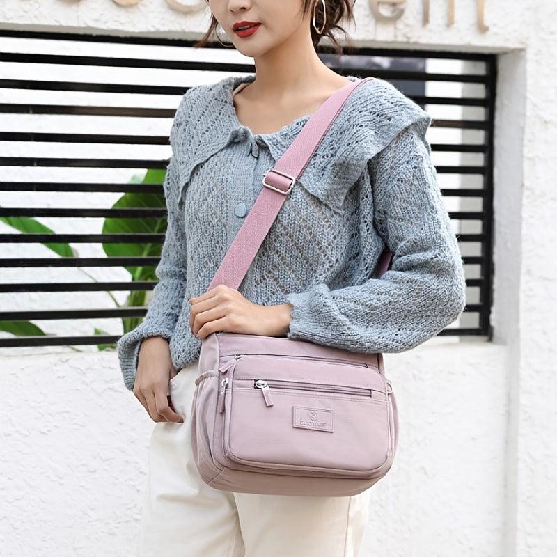 Canvas Zipper Shoulder Bag Women Casual Minimalist Versatile Bag