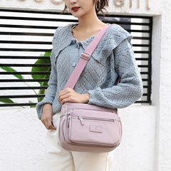 Canvas Zipper Shoulder Bag Women Casual Minimalist Versatile Bag