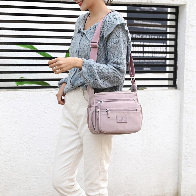 Canvas Zipper Shoulder Bag Women Casual Minimalist Versatile Bag