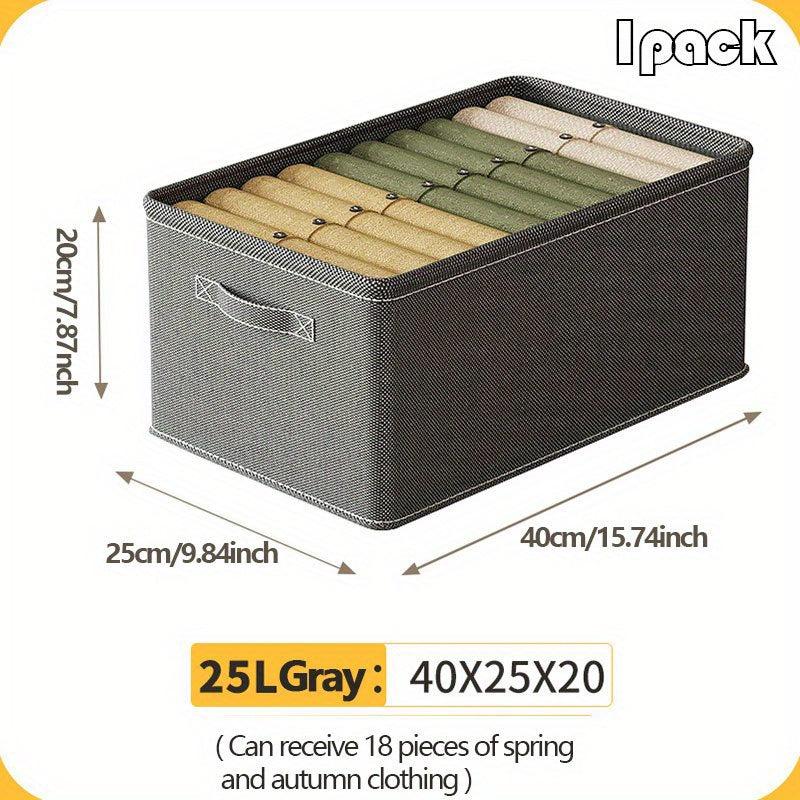 Gray Clothes Storage Box Wardrobe Organizer Lightweight Container