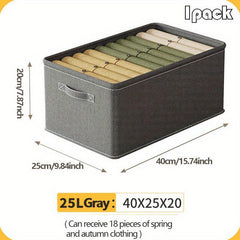 Gray Clothes Storage Box Wardrobe Organizer Lightweight Container