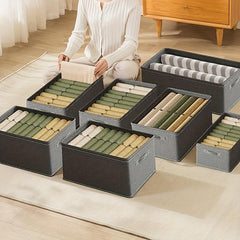 Gray Clothes Storage Box Wardrobe Organizer Lightweight Container